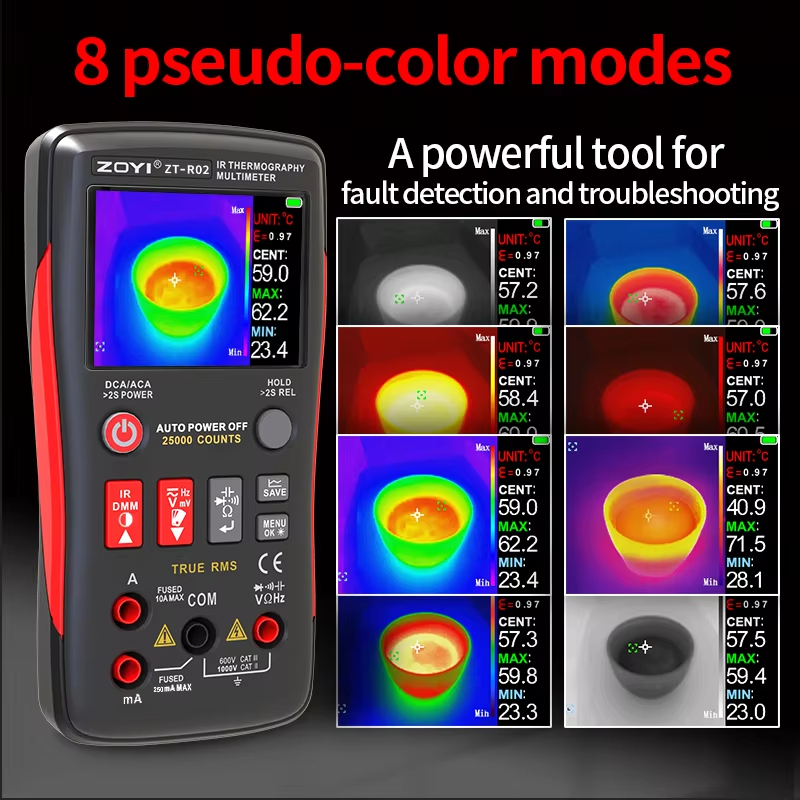 Nf 521 Thermal Imaging Camera - ZOYI R02 Integrated Thermal Multimeter: 240x240