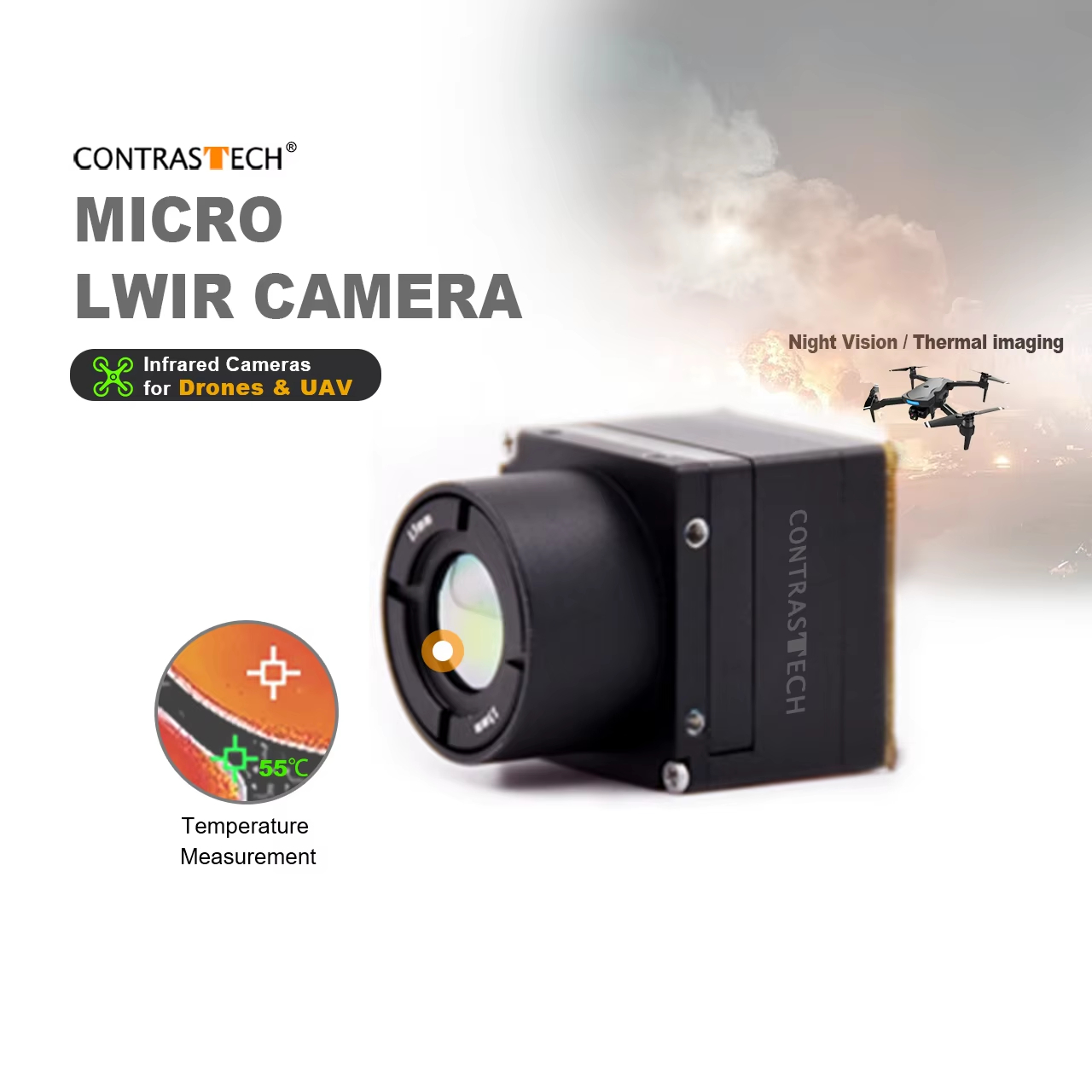 640x512 LWIR Shutterless Radio - огляд і ціна Thermal Imager Drone Gimbal